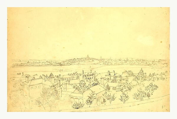 Boston, Charlestown & Bunker Hill As Seen From The Fort At Roxbury, 1828 By John Rubens