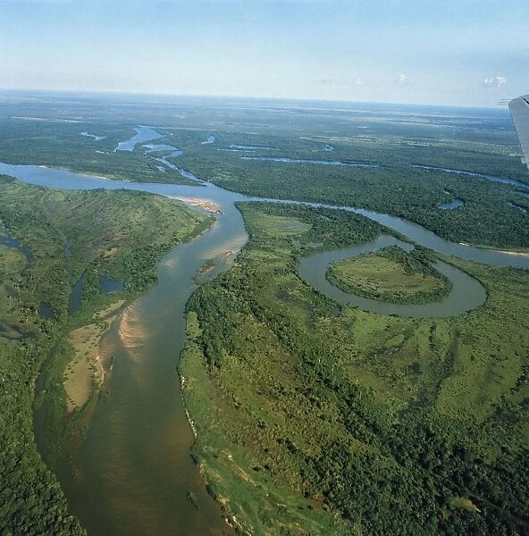 Brazil. Aerial view of upper course of Rio Xingu