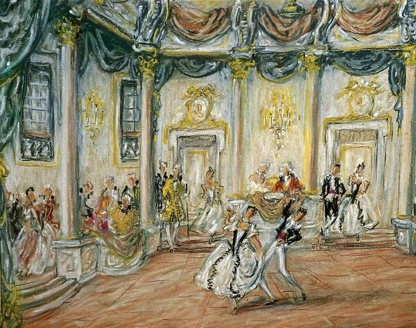Brazil, Rio de Janeiro, stenography sketch for performance The Marriage of Figaro or The Day of Madness, Teatro Municipal