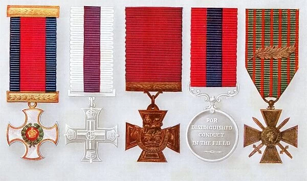 British Military decorations: left to right, Distinguished Service Order, Military Cross