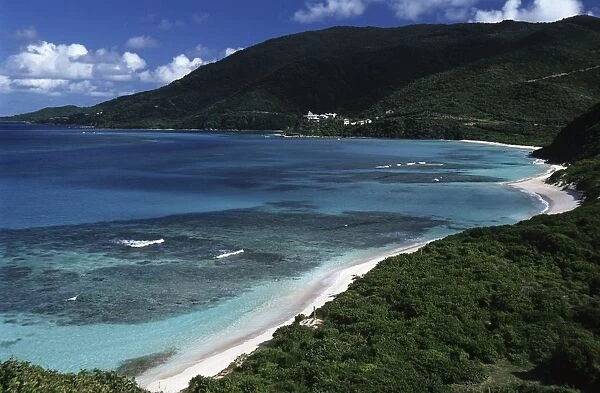 British Virgin Islands, Virgin Gorda, Savannah Bay, tropical vegetation along coast