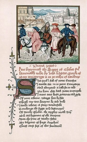 Canterbury Pilgrims from John of Lydgate (1370-1451ja) Story of Thebes written c1420