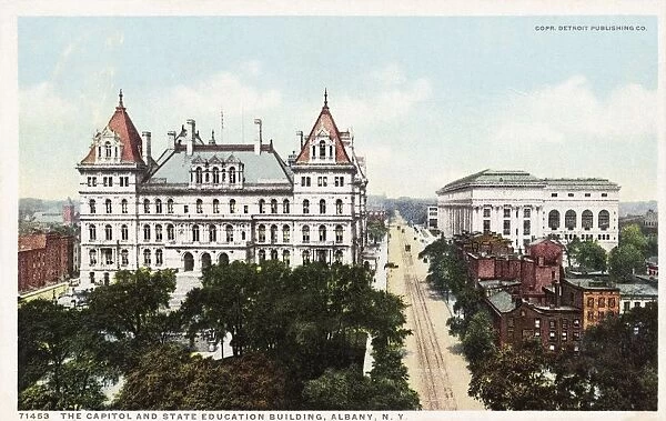 The Capitol and State Education Building, Albany, N. Y. Postcard. ca. 1915-1925, The Capitol and State Education Building, Albany, N. Y. Postcard