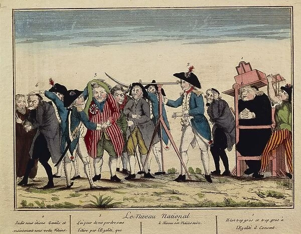 Caricature of the national leveling, equality, 18th century, print