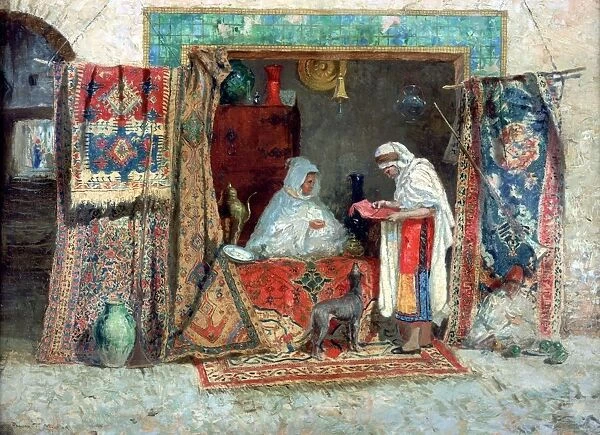 The Carpet Merchant. Oil on canvas. Addison Thomas Millar (1850-1913) American painter