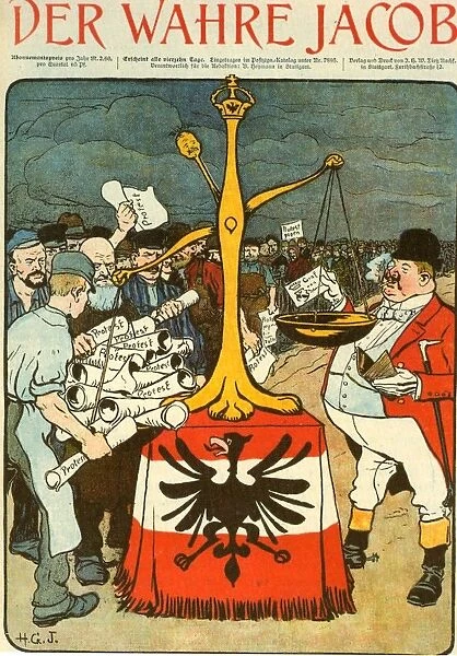 Cartoon on Prussian three class franchise system