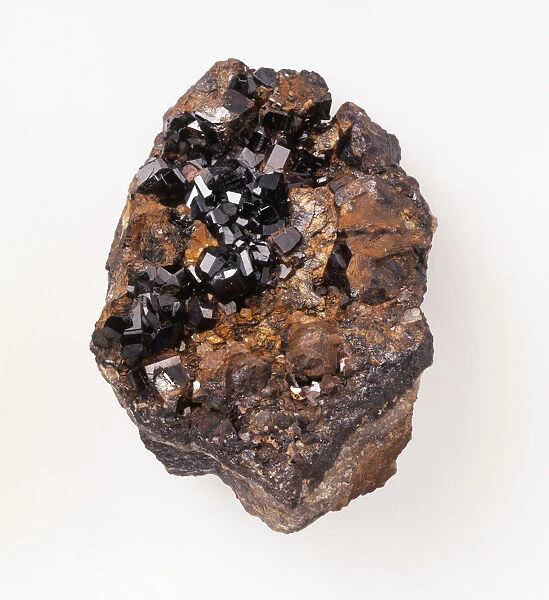 Cassiterite crystals in groundmass, close-up