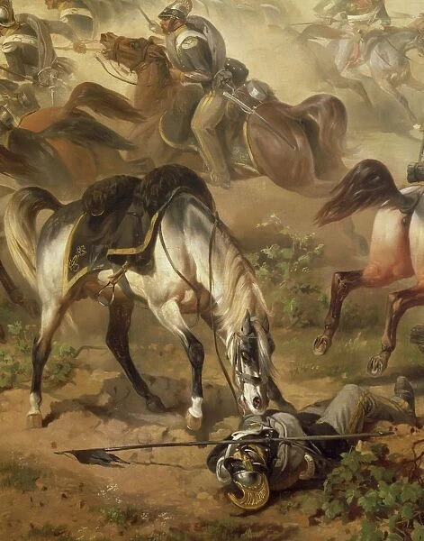Detail from cavalry against Austrians, charge of Savoy and Genoa, from First War of Independence, 1848