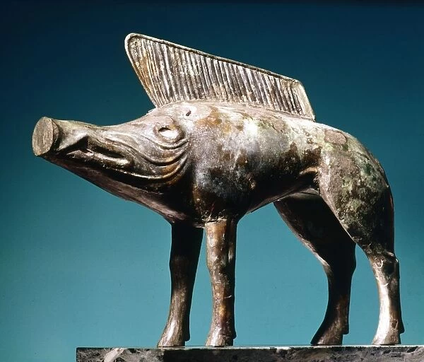 Celtic Art: Bronze boar from Sanctuary of Newy (Loiret). Musee d Orleans