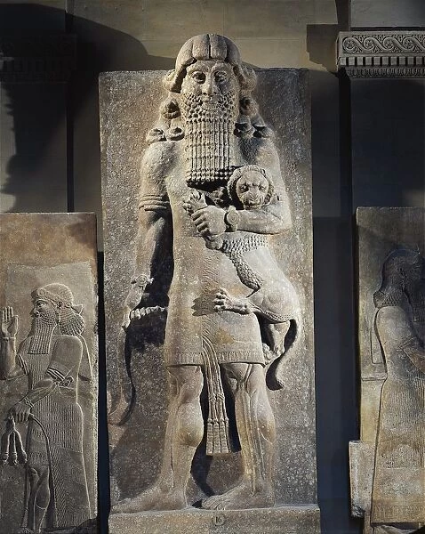 Chalky alabaster statue of Gilgamesh, king of Uruk, from Khorsabad, Iraq