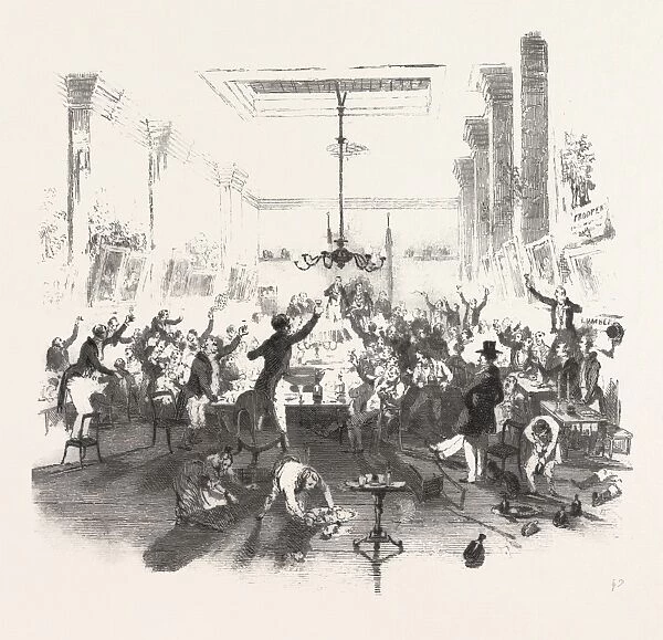 Cheering The Speech. 19th Century