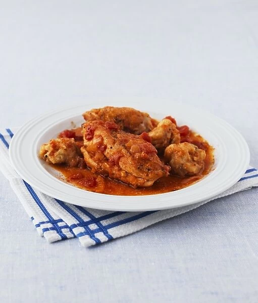 Chicken paprika on plate