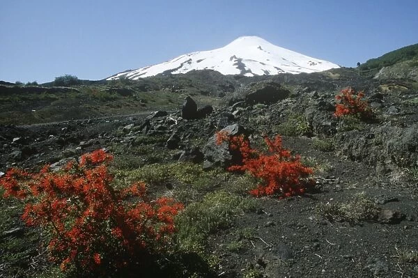 Chile, Andes mountain range, Villarrica National Park, Villarrica Volcano