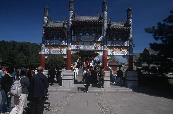 China, Beijing, tourists at Imperial Summer Palace