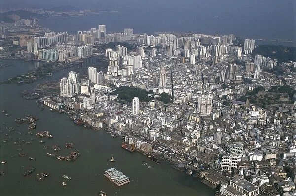 China, Macau, Aerial view of city of Macau