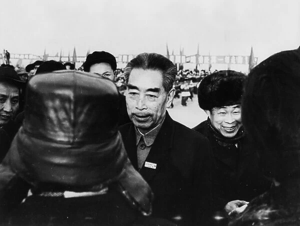 Chinese premier zhou enlai at the peking (beijing) airport on february 9, 1971