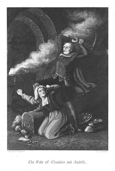 Chowles the coffin maker and Judith Malmayns the plague nurse, dying with their stolen