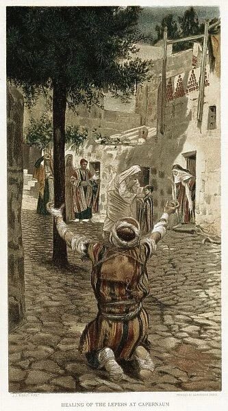Christ healing the lepers at Capernaum. Mark I. From JJ Tissot The Life of Our Saviour