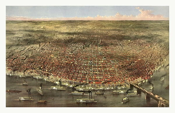 The City Of St. Louis By Currier & Ives