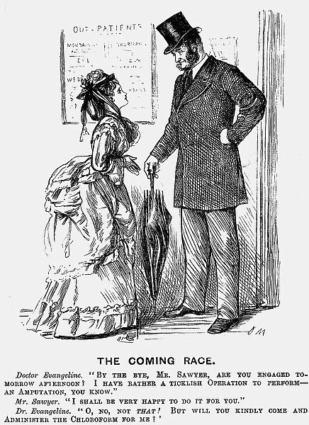 The Coming Race. The surgeon of the future. George du Maurier cartoon from Punch