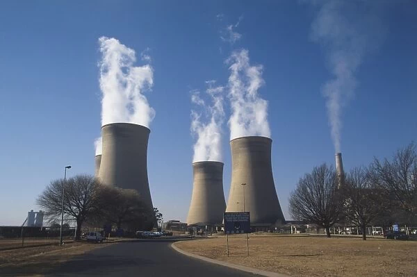Cooling towers of the coal-fired Hendrina Power Station south of Middleburg, South Africa. July 17th, 1998