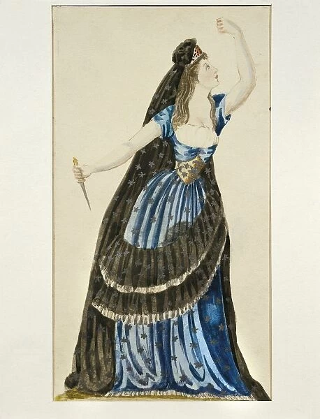 Costume sketch for Queen of the night for performance The Magic Flute