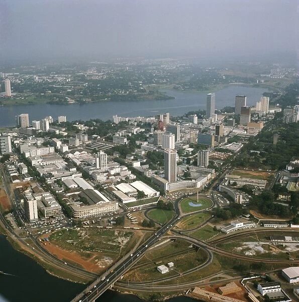 Cote d Ivoire, Aerial view of Abidjan