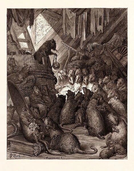 The Council Held by the Rats, by Gustave Dorafaa