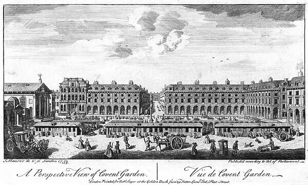 Covent Garden, London, in 1753, the principal fruit and vegetable market for the city
