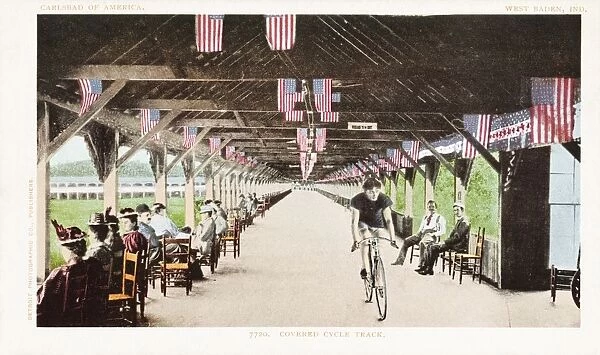 Covered Cycle Track Postcard. ca. 1888-1905, Covered Cycle Track Postcard