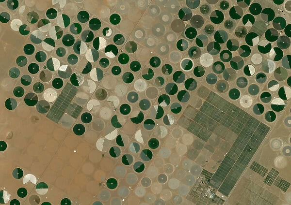 Crop Circles in the Desert, Saudi Arabia
