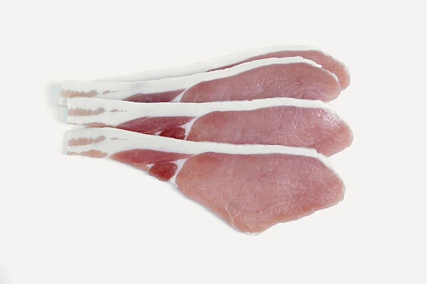 Cured rashers of bacon back