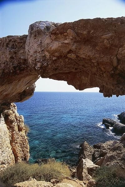 Cyprus, Cavo Greko, natural arch at coast
