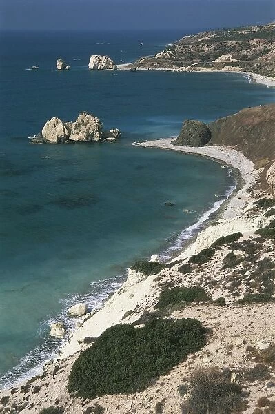 Cyprus, coastline at Petra Tou Romiou in Paphos surroundings