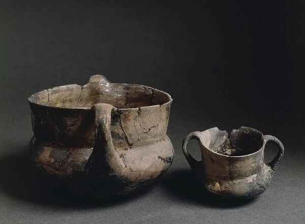 Dark pots, from Novilara, Province of Pesaro-Urbino, Italy