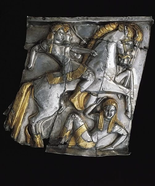 Decorative plate in silver. From Castel San Mariano, Corciano (Perugia Province), 540-520 b. c