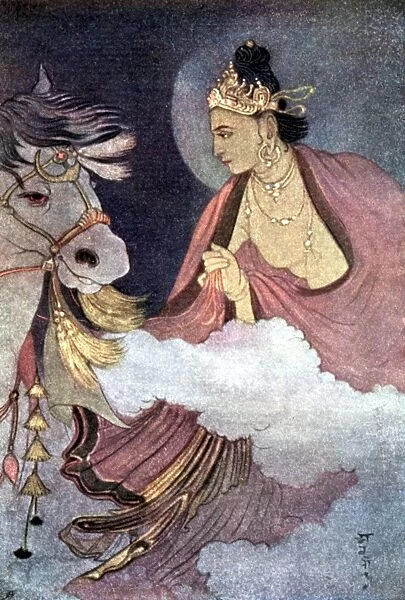 Departure of Prince Siddhartha, illustration
