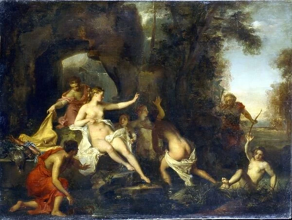 Diana and Acteon. While out hunting, Acteon surprises the goddess Diana