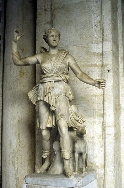 Diana  /  Artemis goddess of hunting. Marble statue