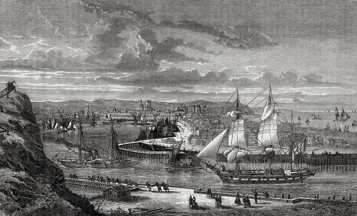 Framed Print : Dieppe, France in the 18th century. From Histoire de la Revolution Francaise'