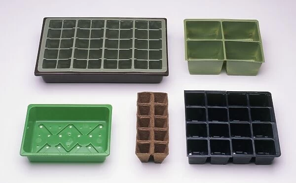 Five different examples of trays and modular systems