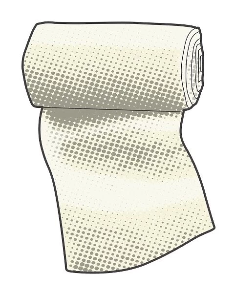 Digital illustration of gauze roll bandage