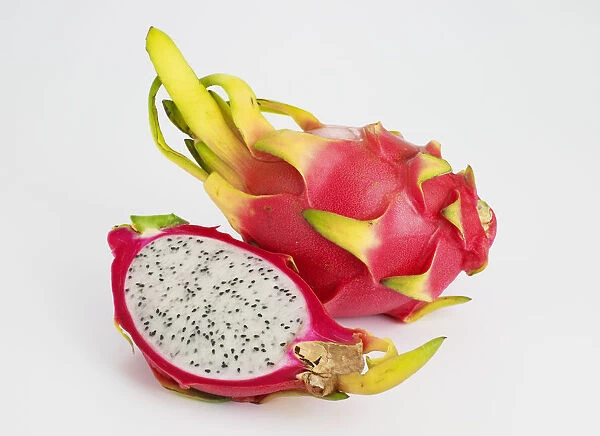 Dragon fruit or Pitaya on white background