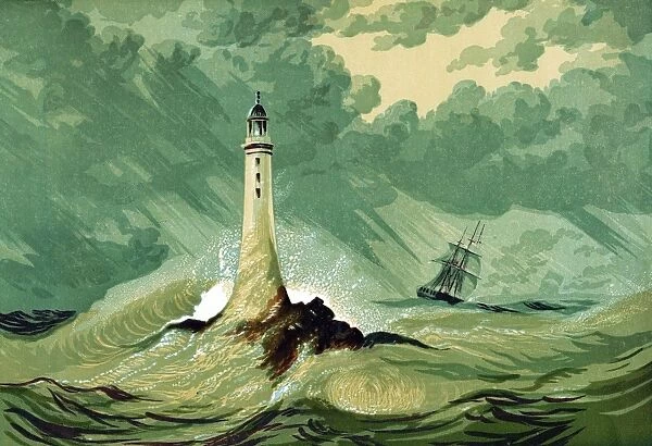 Third Eddystone lighthouse on Eddystone Rocks, 15 miles south of Plymouth in the English Channel