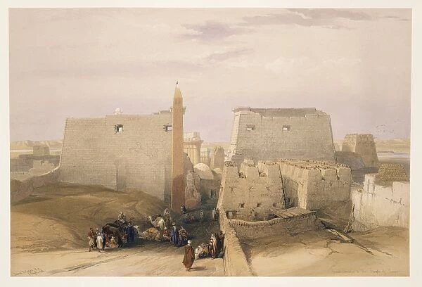 Egypt, entrance to Temple of Luxor, engraving based on drawing by David Roberts