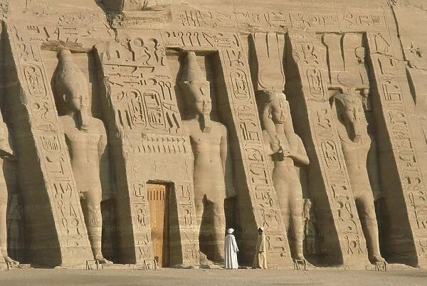 Egypt, Nubia Region, Abu Simbel, facade of Temple of Hator