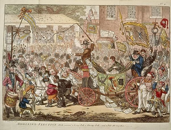 Elections, caricature by James Gillray, 1804