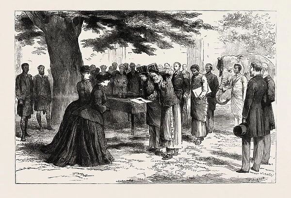 Envoys From Abyssinia Presenting King Johns Gifts To Queen Victoria At Osborne