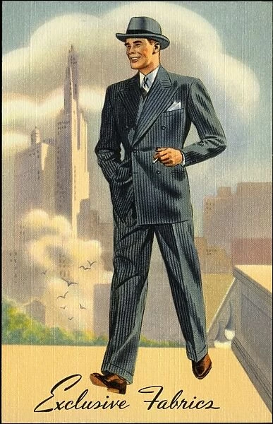 Exclusive Fabrics Advertisement. ca. 1939, Exclusive Fabrics Advertisement