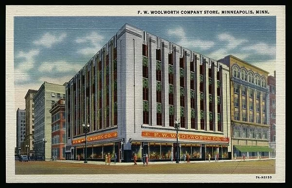 F. W. Woolworth Company Store. ca. 1937, Minneapolis, Minnesota, USA, GOPHER NEWS CO. MINNEAPOLIS, MINN. F. W. WOOLWORTH COMPANY STORE, MINNEAPOLIS, MINN